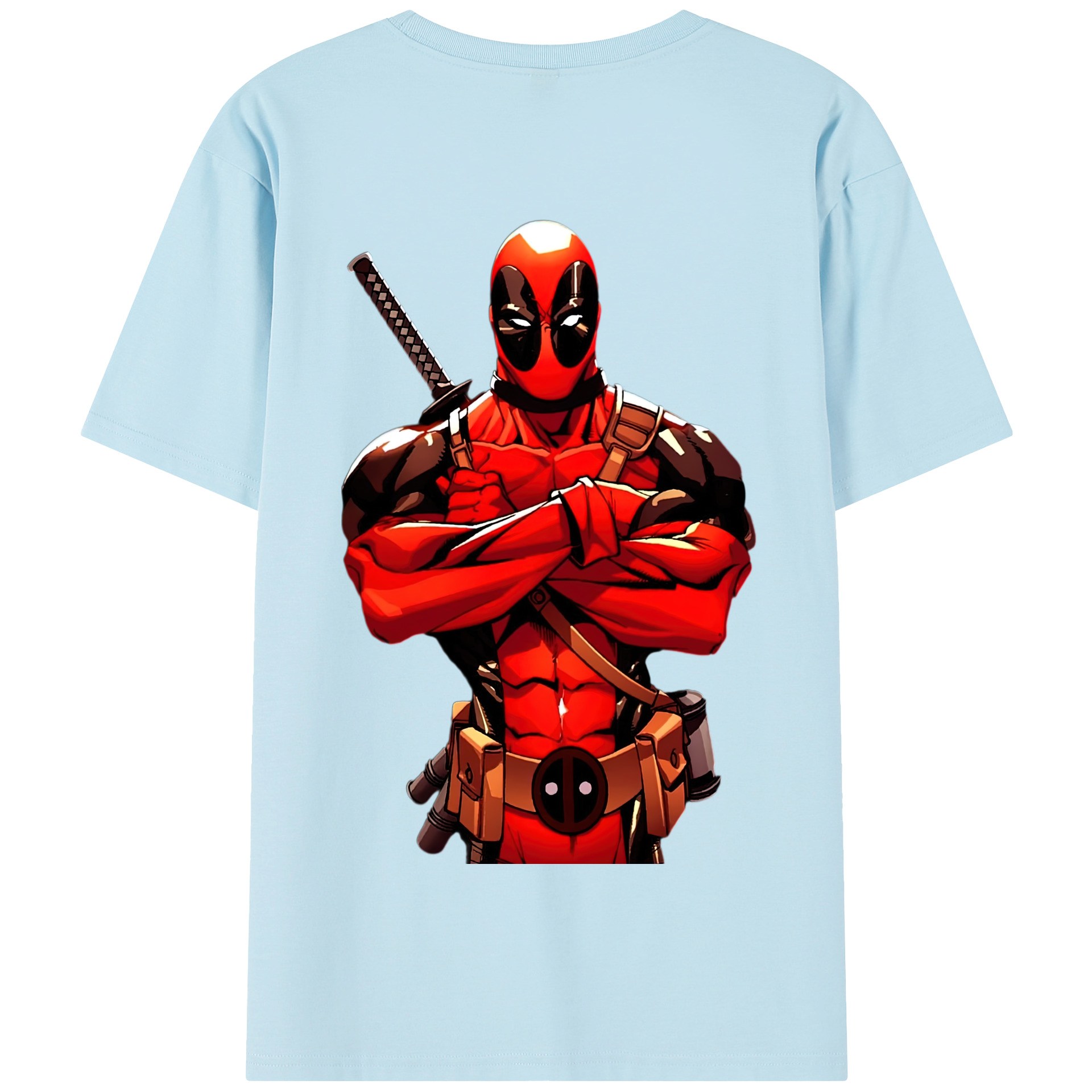 （画像用） Deadpool デッドプール 綿100％半袖Tシャツ（背面プリント）